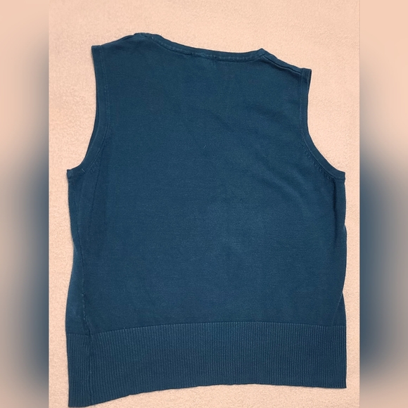 JESSICA Teal Blue V-Neck Sweater Vest Size L - Picture 3 of 8